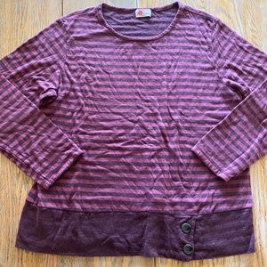 LINNEA super soft cotton bl knit stripe top/XL